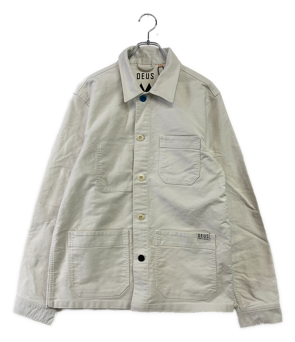 デウスエクスマキナ 美品 ジャケット ホワイト バッグロゴ      メンズ SIZE M  DEUS EX MACHINA