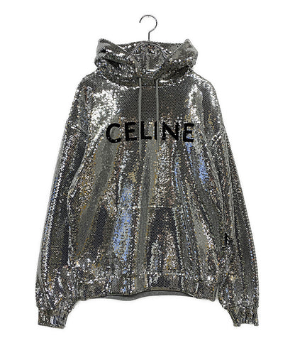 セリーヌ 美品 パーカー スパンコール シルバー 2Y975670Q      メンズ SIZE M  CELINE