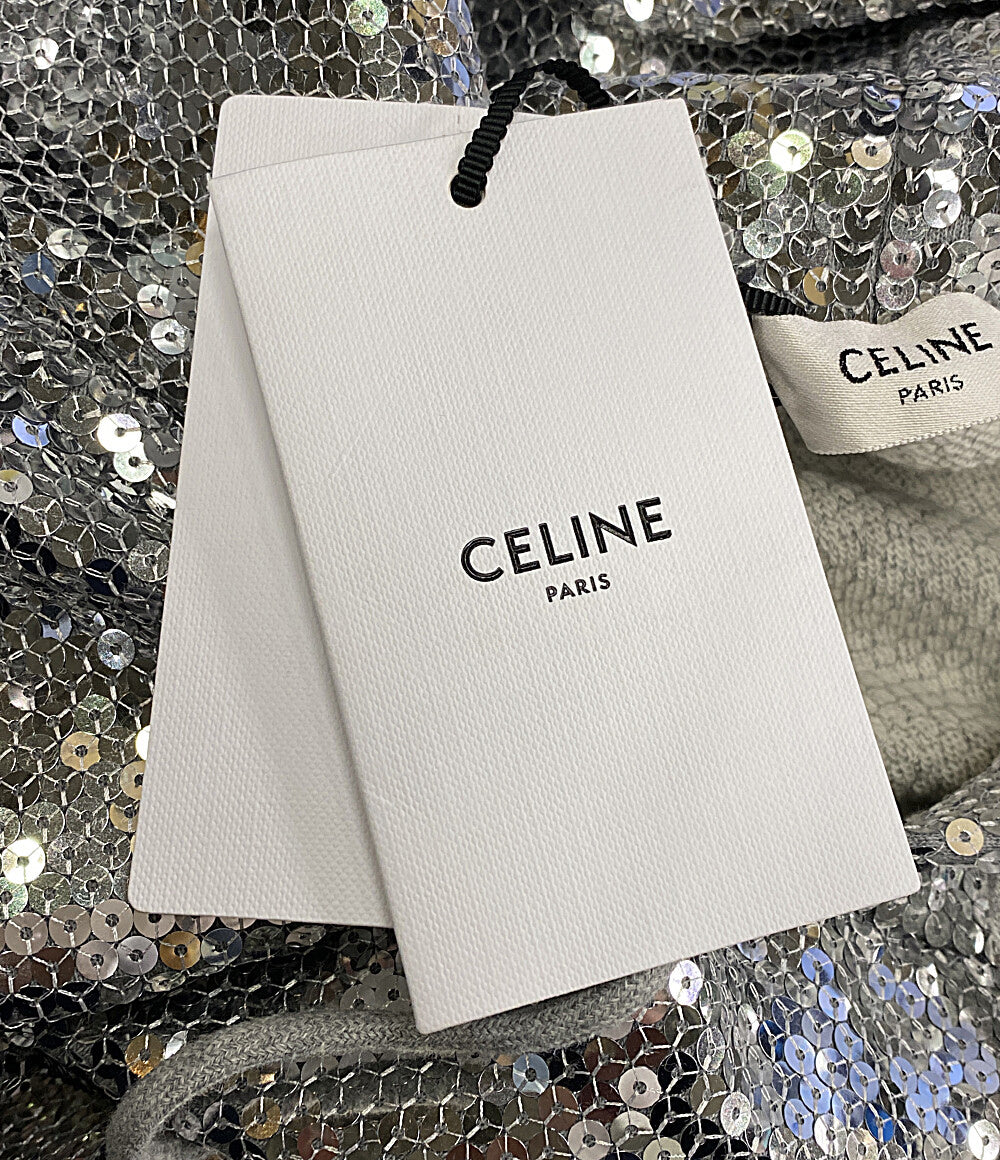 セリーヌ 美品 パーカー スパンコール シルバー 2Y975670Q      メンズ SIZE M  CELINE