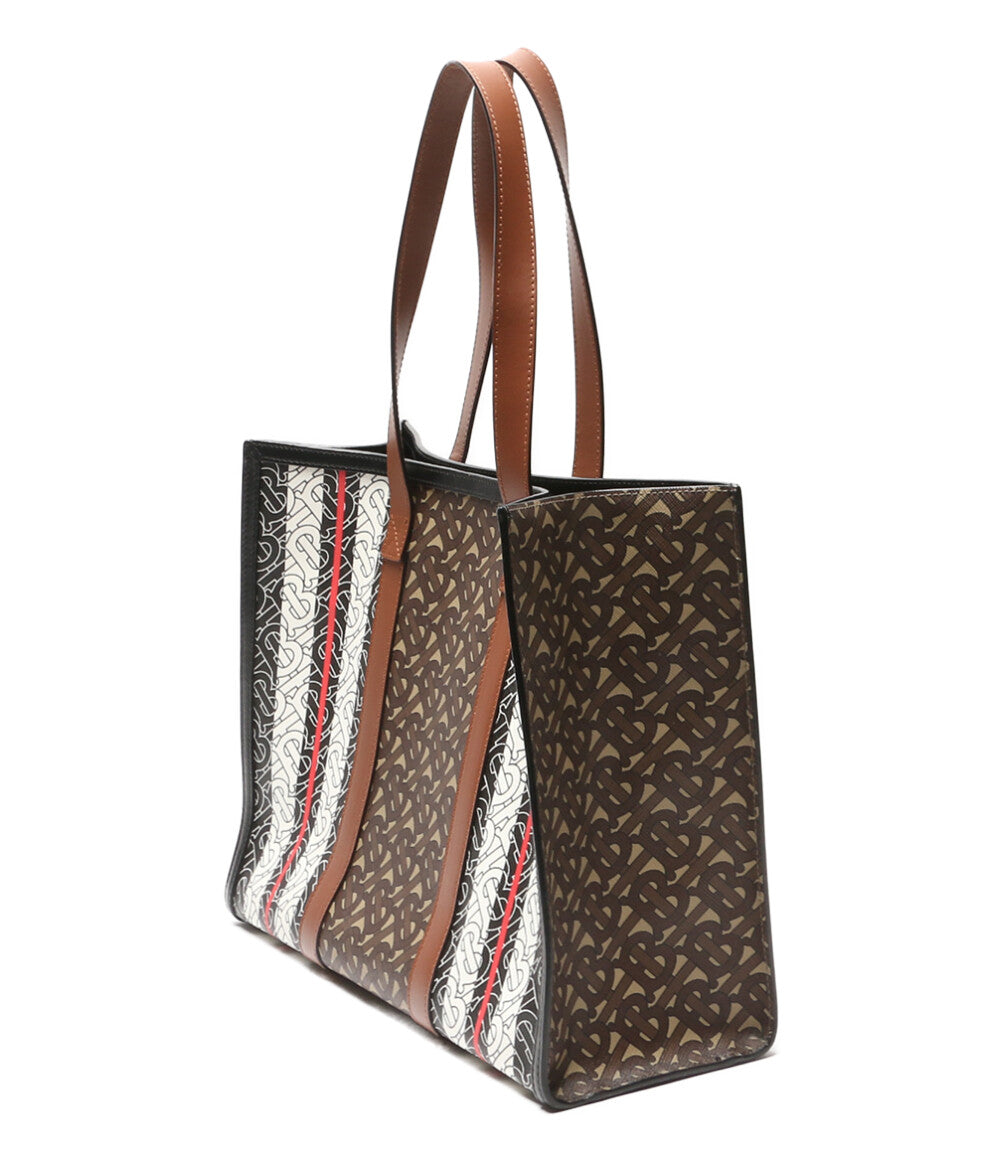 バーバリー トートバッグ TBモノグラム ストライプ レディース BURBERRY
