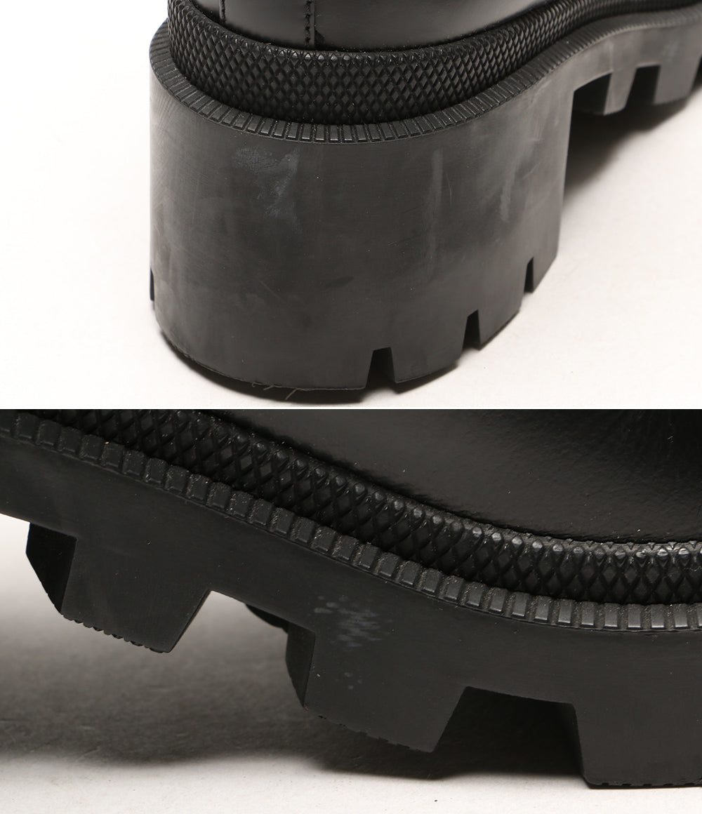 グッチ サイドゴアブーツ クリスタルベルト付 レザー 550036