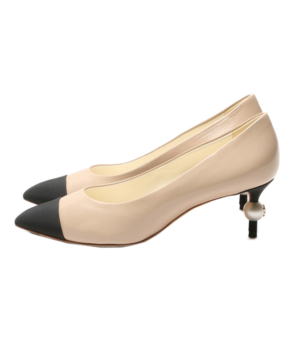 シャネル  パンプス ココパール付パンプス ベージュバイカラー      レディース SIZE 36 1/2C  CHANEL