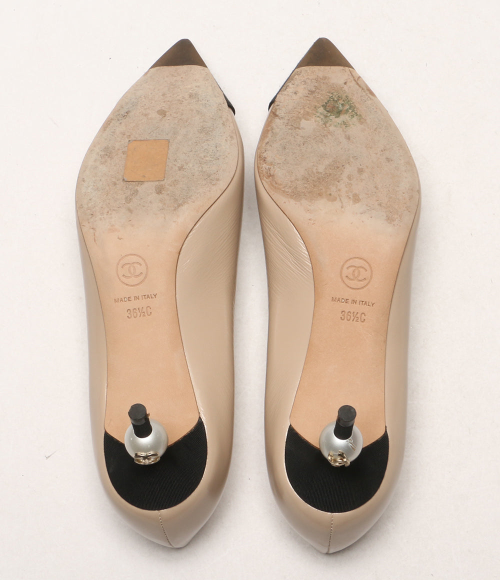 シャネル  パンプス ココパール付パンプス ベージュバイカラー      レディース SIZE 36 1/2C  CHANEL