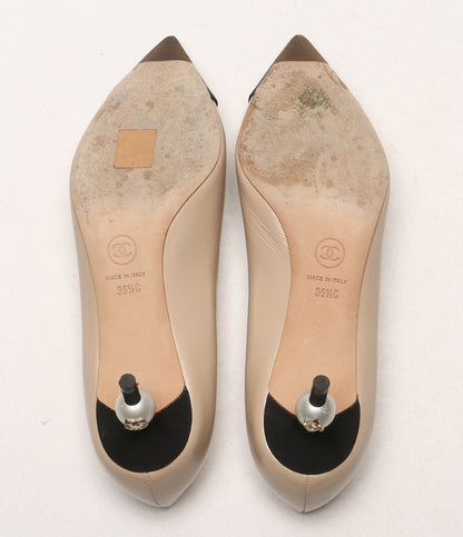 シャネル  パンプス ココパール付パンプス ベージュバイカラー      レディース SIZE 36 1/2C  CHANEL