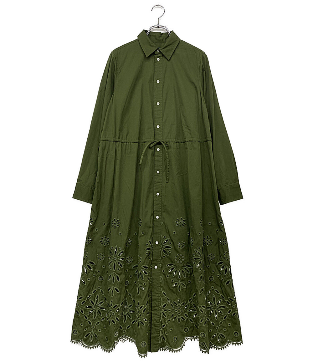 ポロ・ラルフローレン  アイレットエンブロイダリーコットンシャツドレス カーキ      レディース SIZE 4  POLO RALPH LAUREN