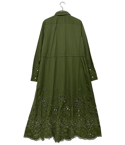 ポロ・ラルフローレン  アイレットエンブロイダリーコットンシャツドレス カーキ      レディース SIZE 4  POLO RALPH LAUREN