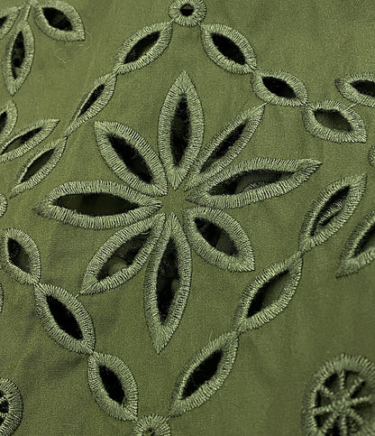 ポロ・ラルフローレン  アイレットエンブロイダリーコットンシャツドレス カーキ      レディース SIZE 4  POLO RALPH LAUREN