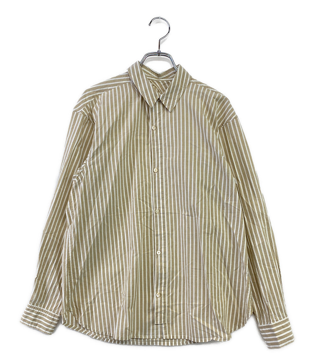 ポスタルコ 長袖シャツ ストライプ ベージュ      レディース SIZE S  POSTALCO