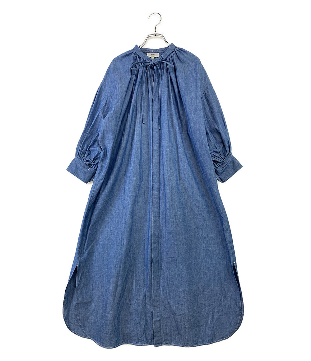 HYKEワンピース HYKE ワンピース CHAMBRAY GATHERED DRESS 2022ss レディース SIZE 1