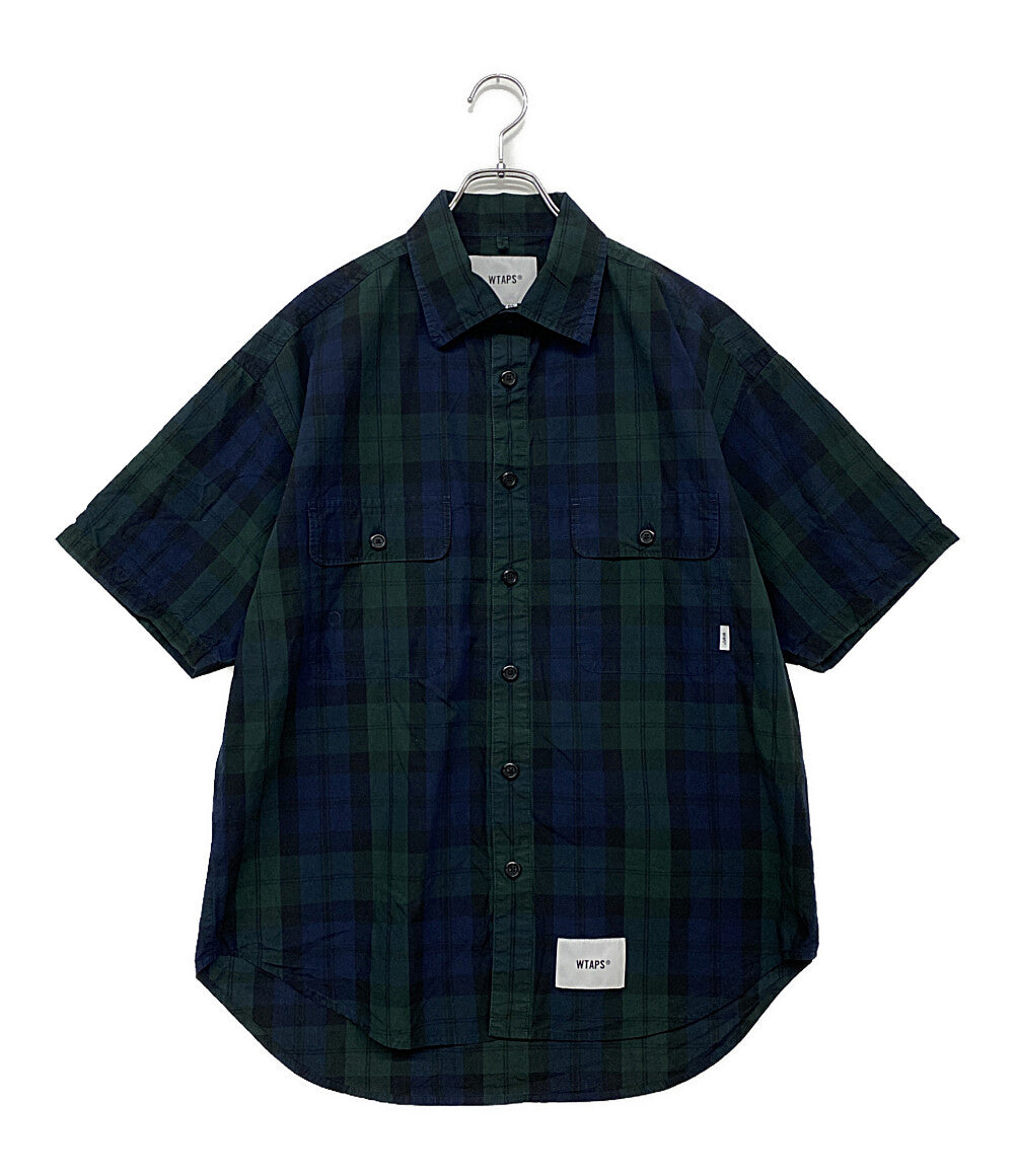 ダブルタップス  半袖シャツ 211TQDT-SHM04 チェック グリーン ネイビー      メンズ SIZE 02  WTAPS
