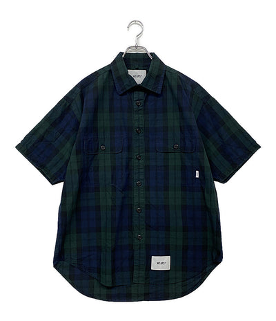 ダブルタップス  半袖シャツ 211TQDT-SHM04 チェック グリーン ネイビー      メンズ SIZE 02  WTAPS