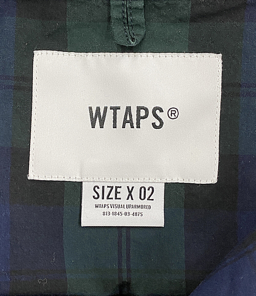 ダブルタップス  半袖シャツ 211TQDT-SHM04 チェック グリーン ネイビー      メンズ SIZE 02  WTAPS