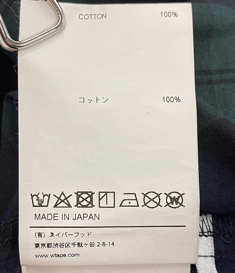 ダブルタップス  半袖シャツ 211TQDT-SHM04 チェック グリーン ネイビー      メンズ SIZE 02  WTAPS