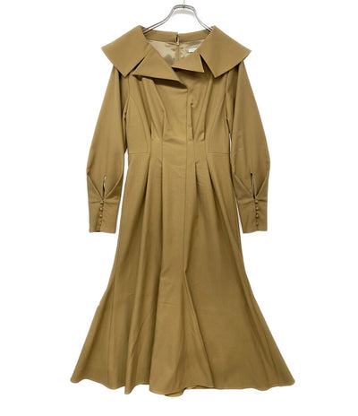 COLUMN コラム 長袖ワンピース ビッグカラー レディース SIZE 36