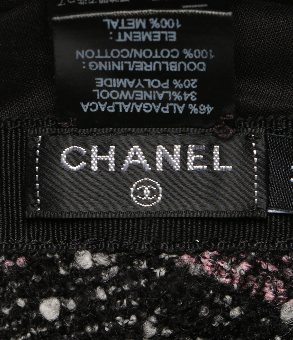 シャネル  ツイード バケットハット ブラック×ピンク      レディース SIZE M  CHANEL