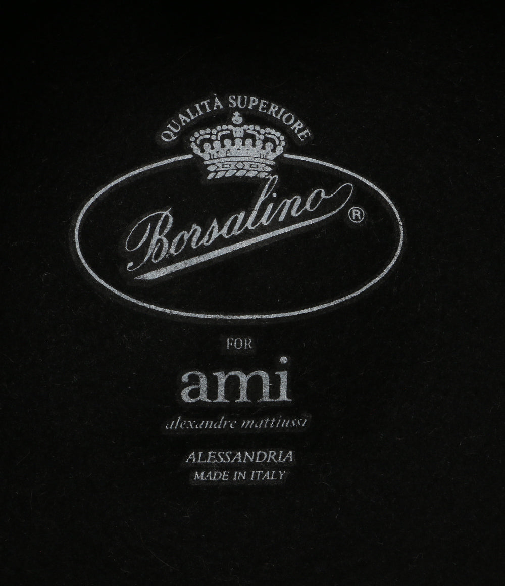 美品 Borsalino AMI Alexandre Mattiussi ハット UHA260 UHA260 レディース SIZE 59 ボルサリーノ