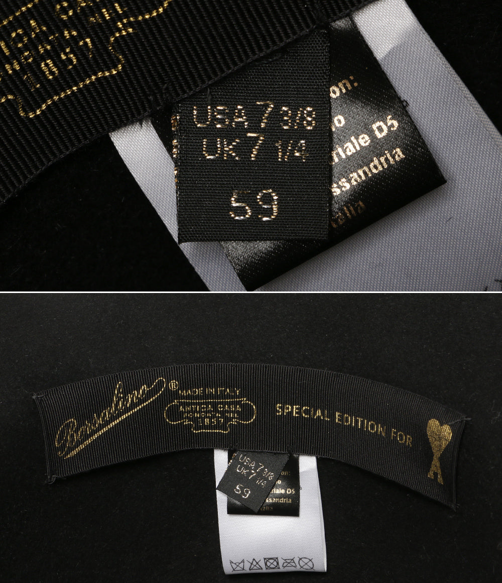 美品 Borsalino AMI Alexandre Mattiussi ハット UHA260 UHA260 レディース SIZE 59 ボルサリーノ