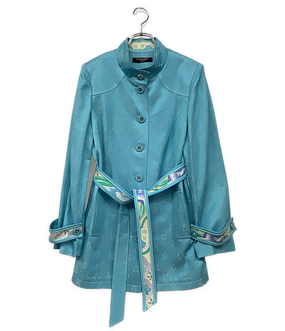 レオナール ジャケット ブルー シルク100 0358497 レディース SIZE 11AR LEONARD