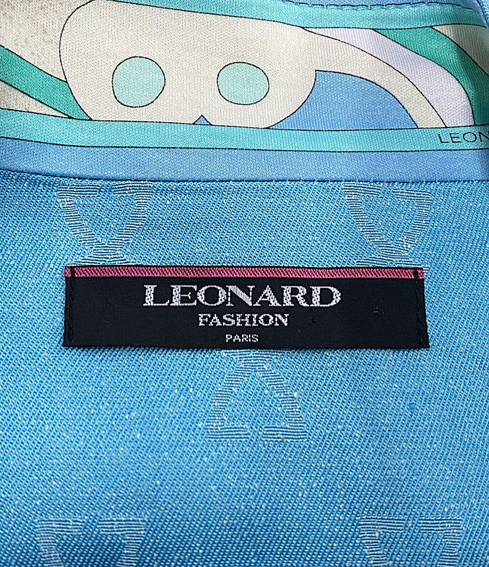 レオナール ジャケット ブルー シルク100 0358497 レディース SIZE 11AR LEONARD