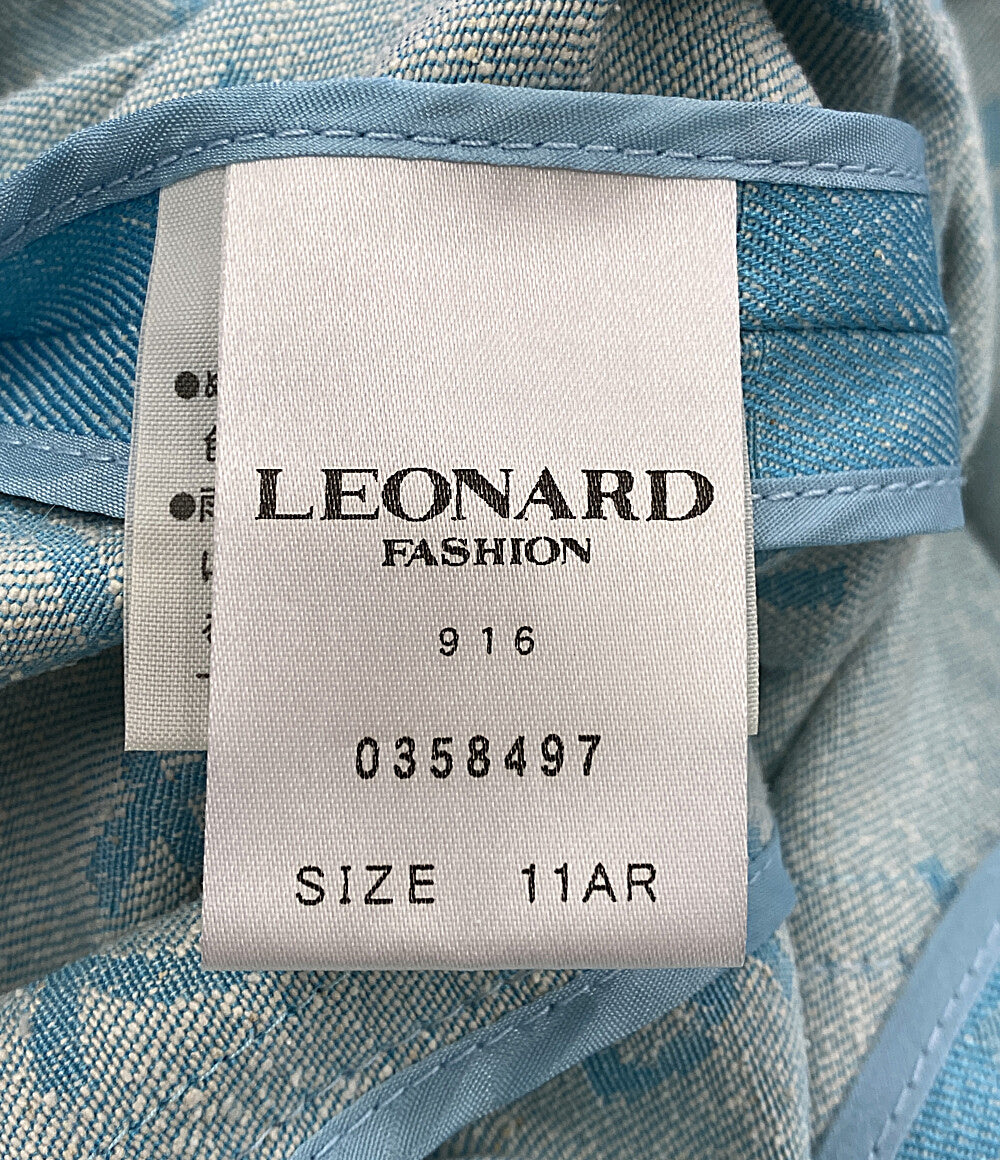 レオナール ジャケット ブルー シルク100 0358497 レディース SIZE 11AR LEONARD