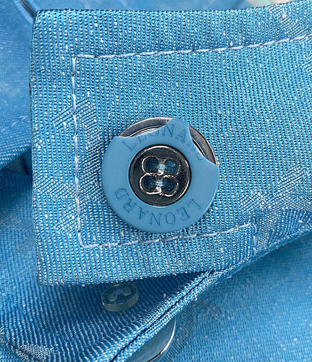 レオナール ジャケット ブルー シルク100 0358497 レディース SIZE 11AR LEONARD