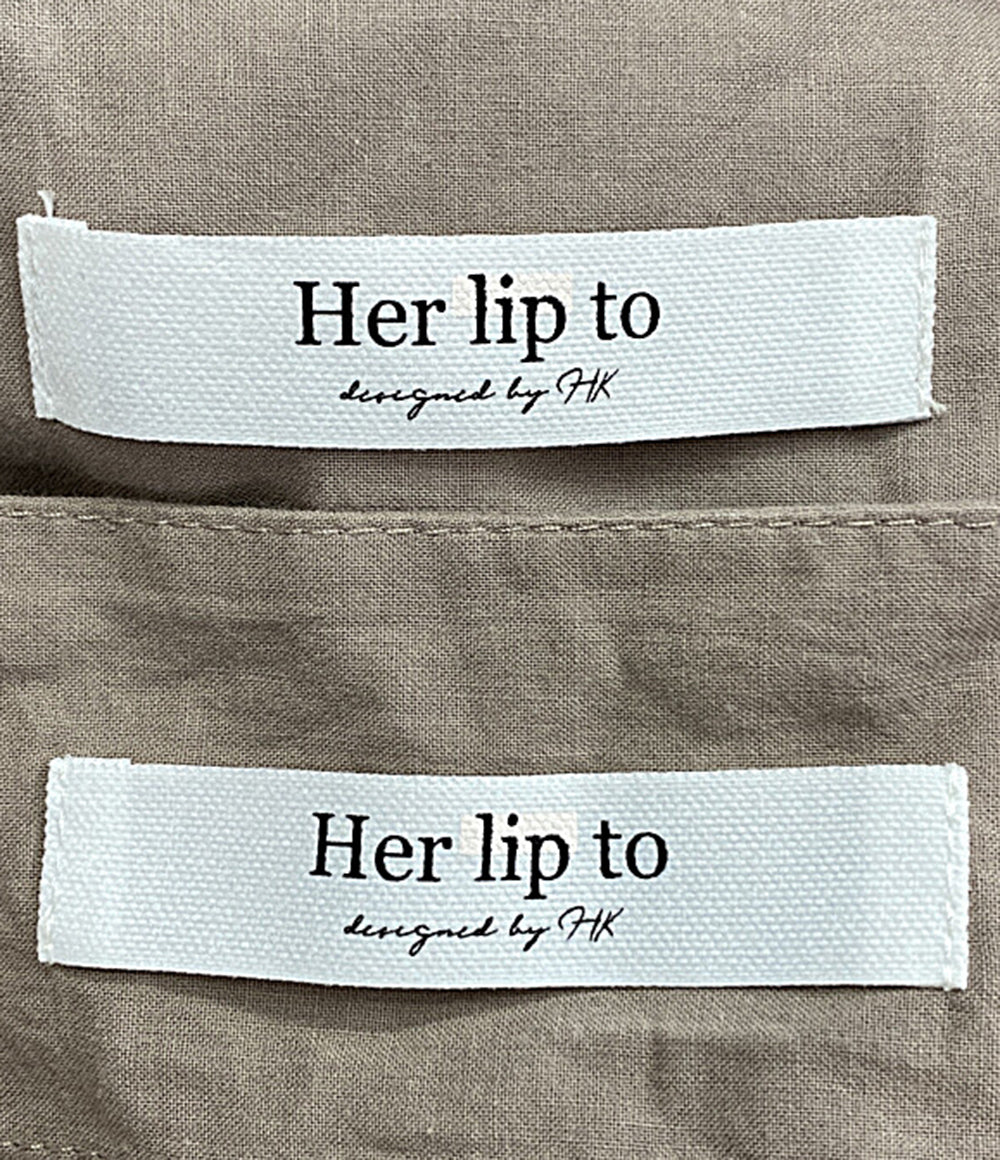 Her lip to ハーリップトゥ 長袖ワンピース ベージュ レース レディース SIZE M