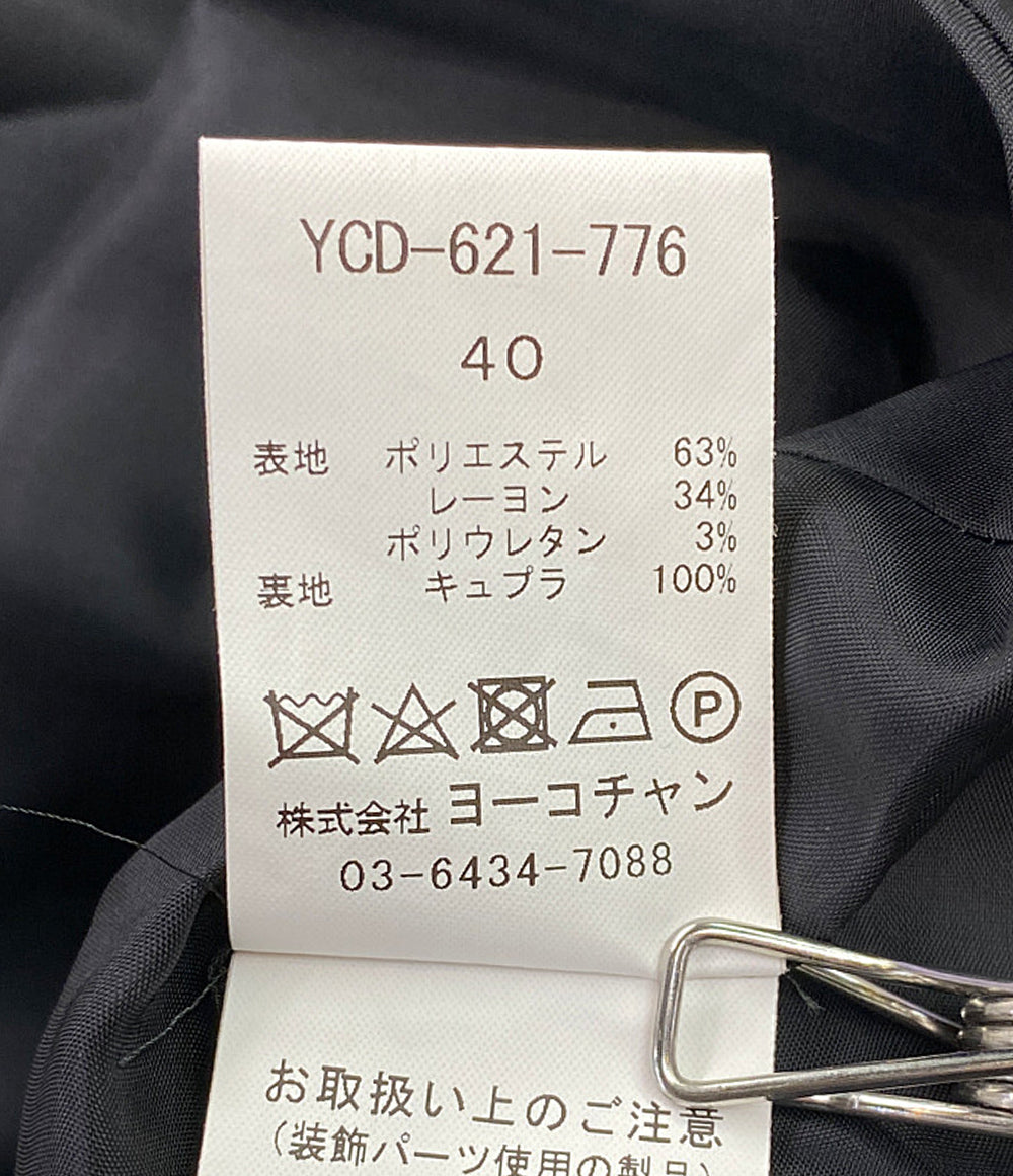 14144 ヨーコチャン 半袖ワンピース ブラック      YCD-621-7768 レディース SIZE 40  YOKO CHAN