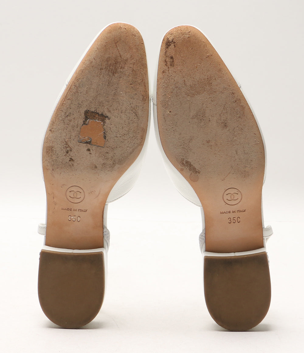 シャネル  パンプス スリングバックパンプス ココマーク ホワイト     G31319 レディース SIZE 35  CHANEL