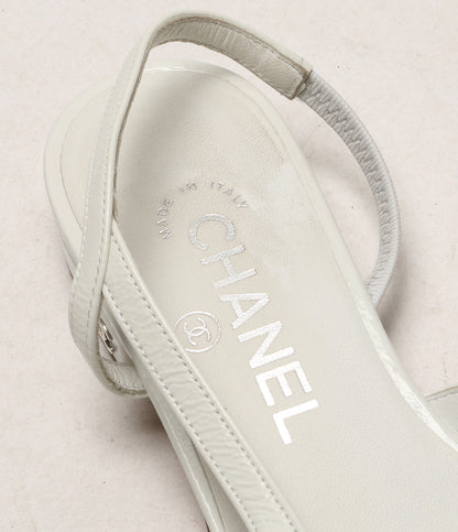 シャネル  パンプス スリングバックパンプス ココマーク ホワイト     G31319 レディース SIZE 35  CHANEL