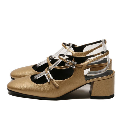 HERMES ジャッキー ゴールド パンプス レディース SIZE 37 エルメス