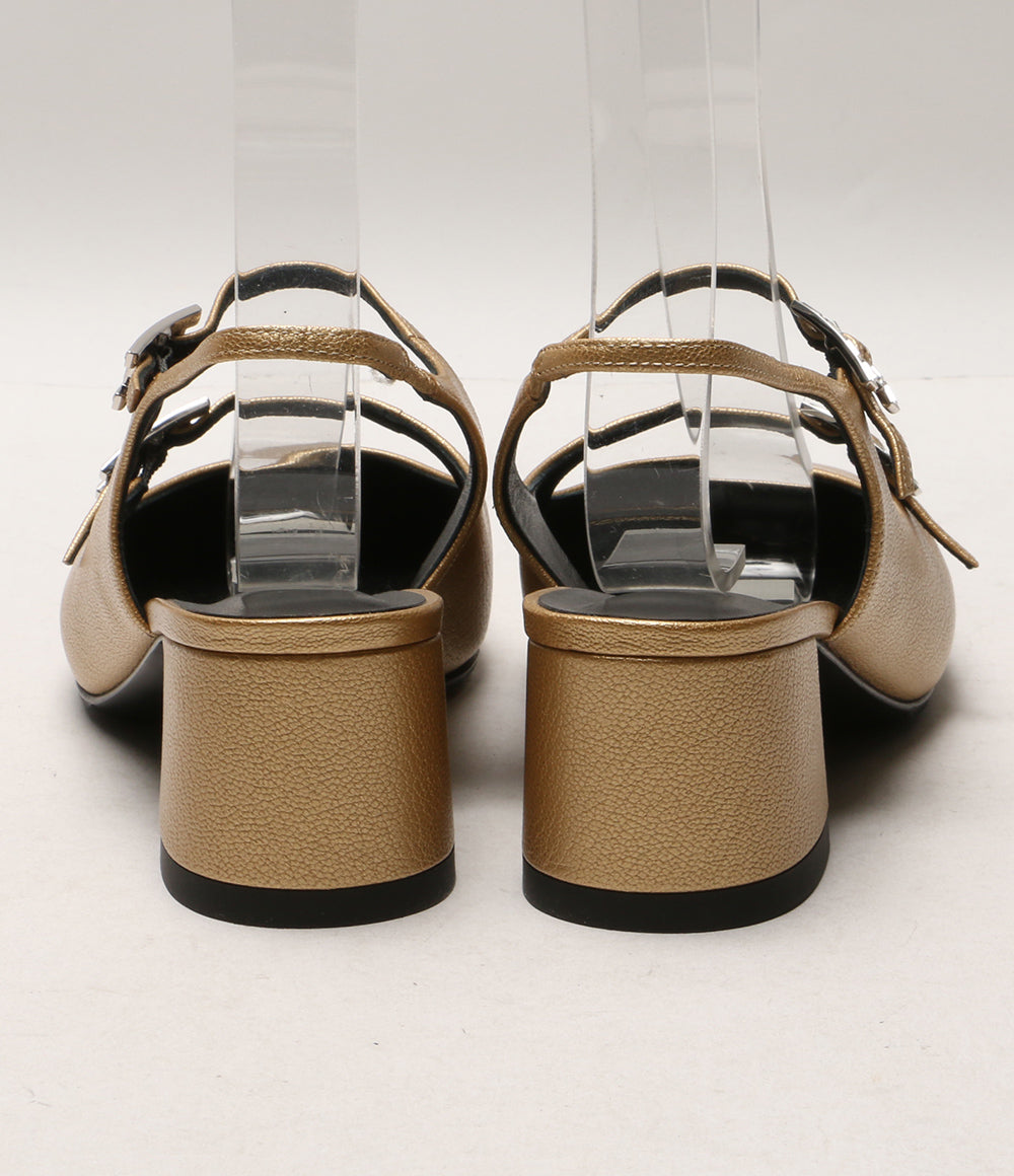 HERMES ジャッキー ゴールド パンプス レディース SIZE 37 エルメス