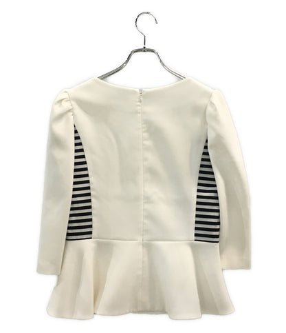 BORDERS at BALCONY ボーダーズアットバルコニー ハートネックツイルブラウス BD2221-3C-02 レディース SIZE 36