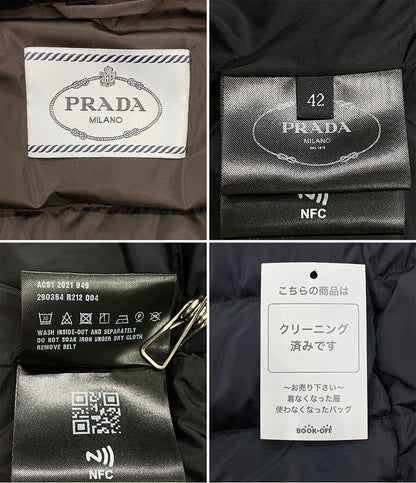 プラダ  ダウンコート ブラック 三角プレート      レディース SIZE 42  PRADA