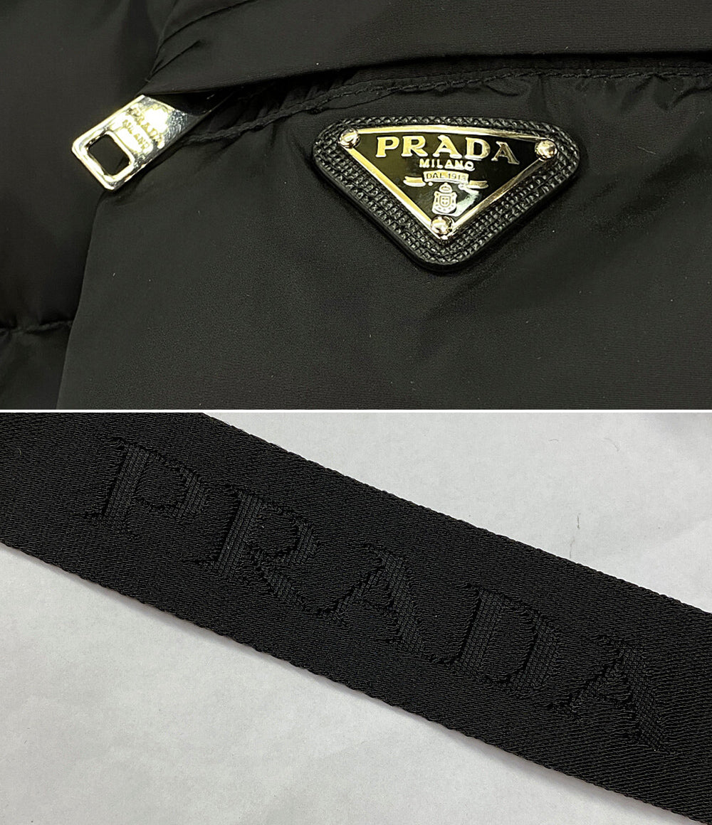 プラダ  ダウンコート ブラック 三角プレート      レディース SIZE 42  PRADA