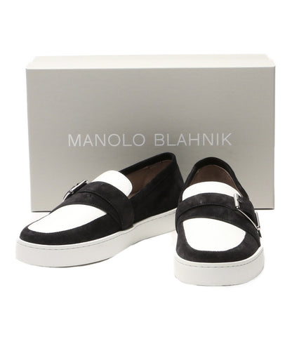 MANOLO BLAHNIK ローファー OLIVER ブラック×ホワイト メンズ SIZE 8 マノロブラニク