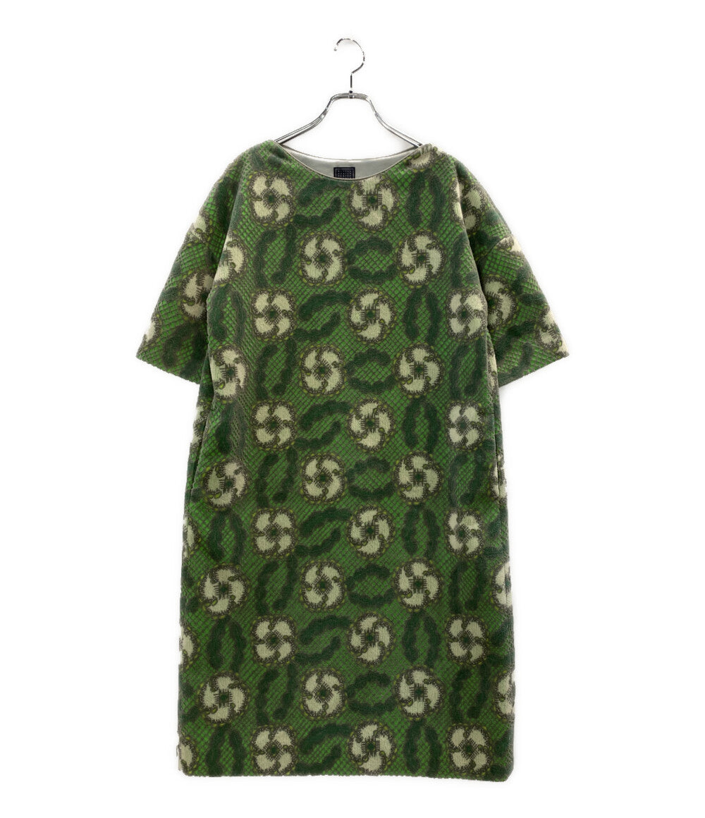 ミナペルホネン  半袖ワンピース northern flower パイルジャガードドレス     aaa3945 レディース SIZE 38  mina perhonen