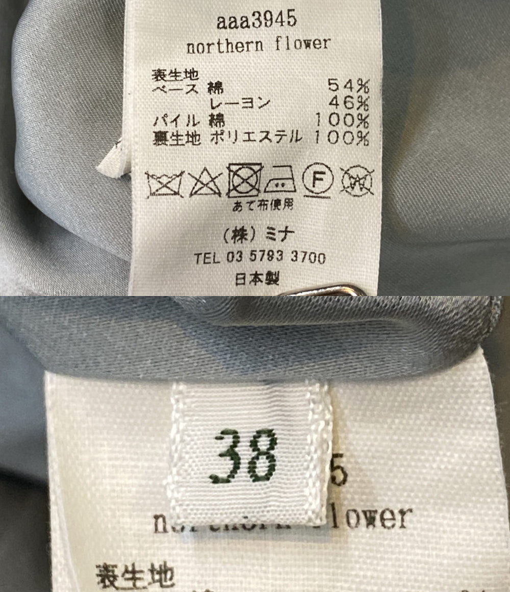 ミナペルホネン  半袖ワンピース northern flower パイルジャガードドレス     aaa3945 レディース SIZE 38  mina perhonen