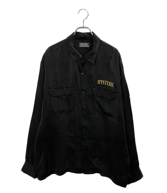 HYSTERIC GLAMOUR 長袖シャツ スーベニアシャツ ブラック 刺繍 02241AH14 メンズ SIZE L ヒステリックグラマー