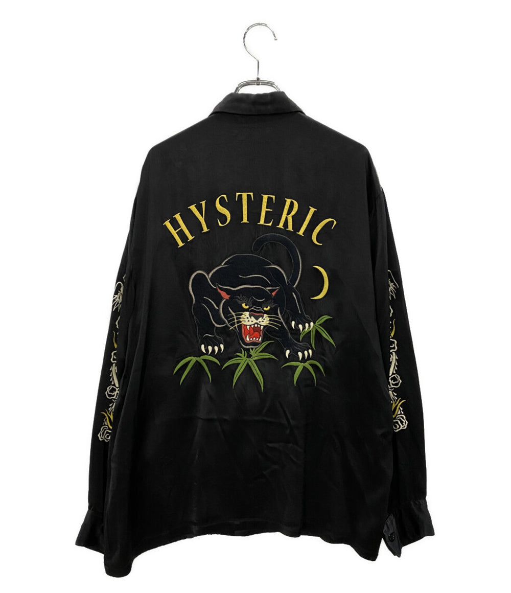 HYSTERIC GLAMOUR 長袖シャツ スーベニアシャツ ブラック 刺繍 02241AH14 メンズ SIZE L ヒステリックグラマー