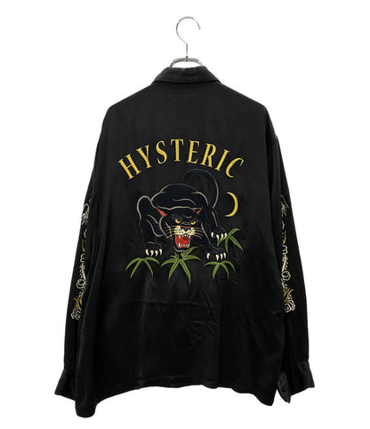 HYSTERIC GLAMOUR 長袖シャツ スーベニアシャツ ブラック 刺繍 02241AH14 メンズ SIZE L ヒステリックグラマー