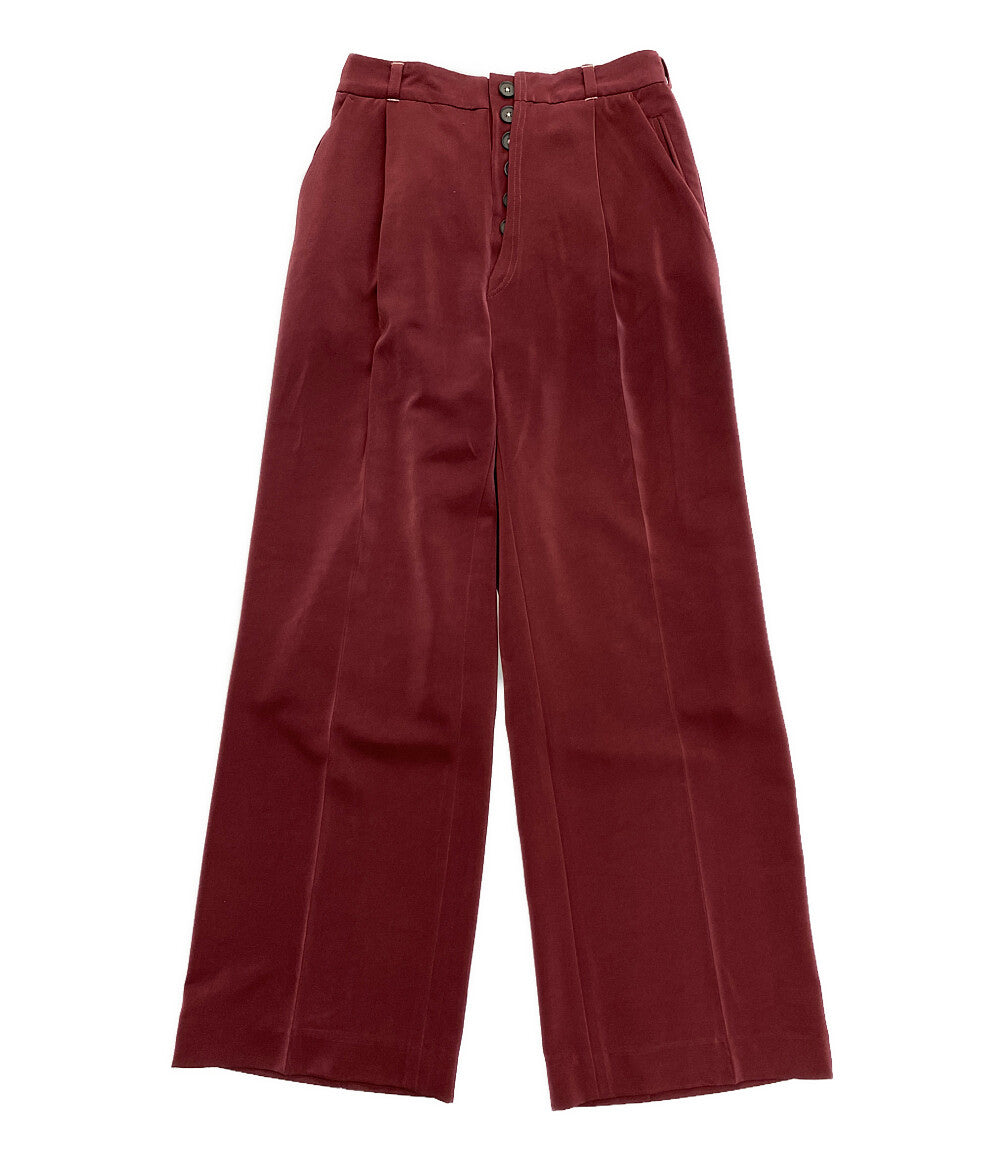 AMERI アメリ パンツ HIDE THE BUTTON PANTS ボルドー レディース SIZE M