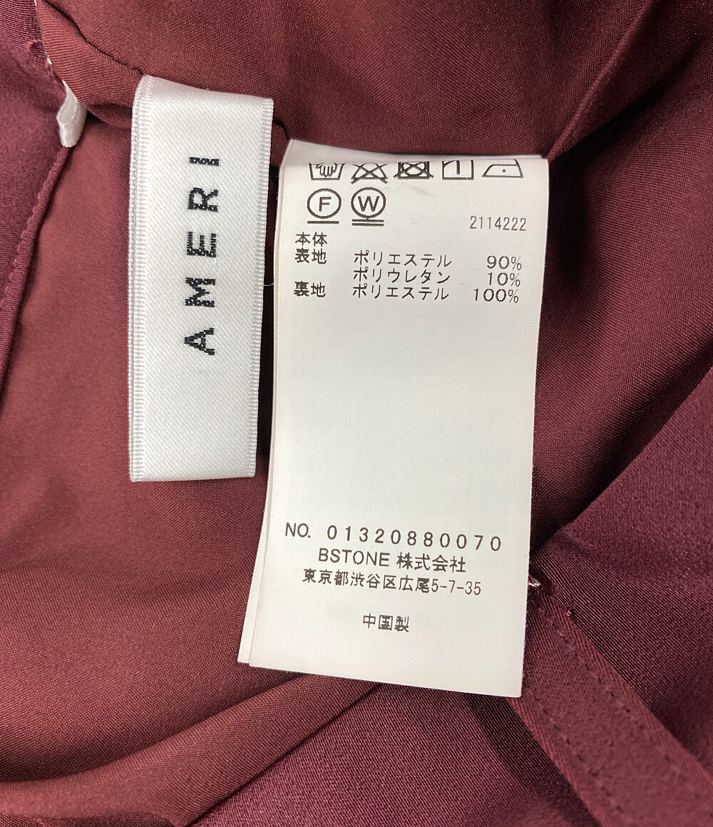 AMERI アメリ パンツ HIDE THE BUTTON PANTS ボルドー レディース SIZE M