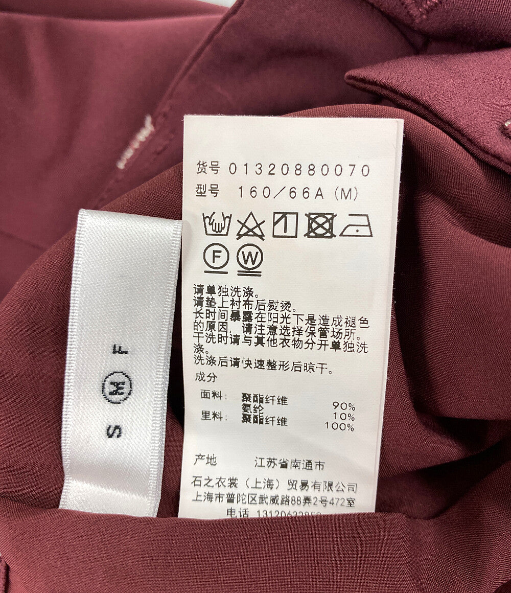 AMERI アメリ パンツ HIDE THE BUTTON PANTS ボルドー レディース SIZE M