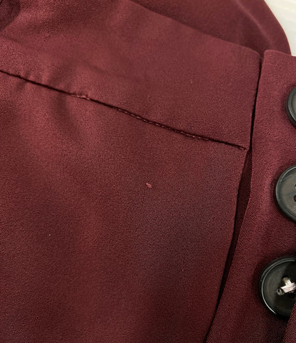 AMERI アメリ パンツ HIDE THE BUTTON PANTS ボルドー レディース SIZE M