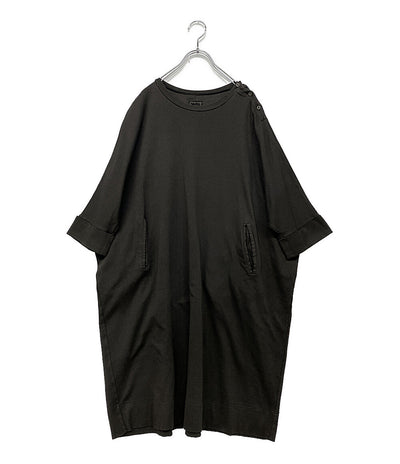 Mochi モチ 半袖ワンピース hm-21s-op-02 肩ボタン チャコールグレー レディース SIZE 1