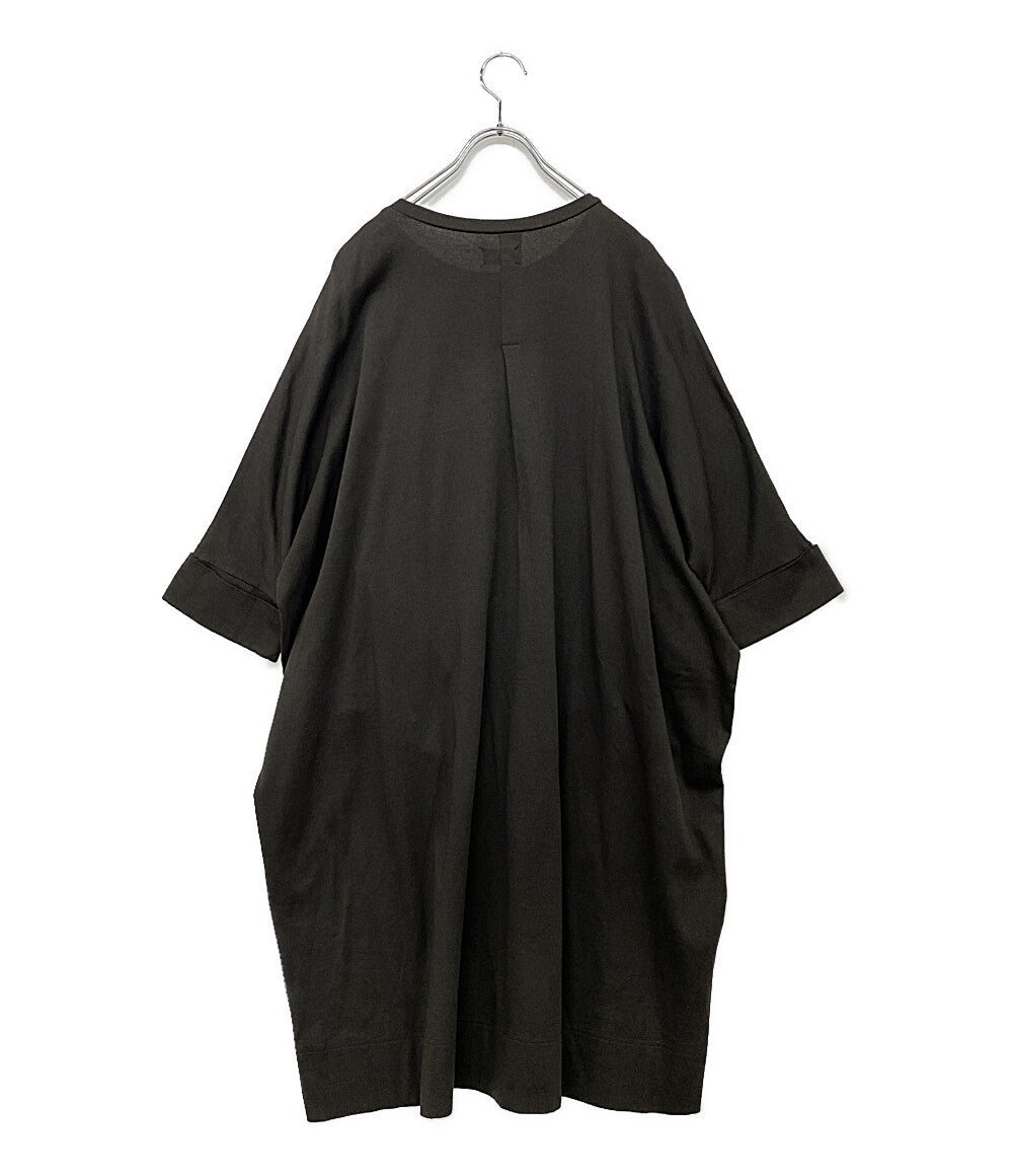 Mochi モチ 半袖ワンピース hm-21s-op-02 肩ボタン チャコールグレー レディース SIZE 1