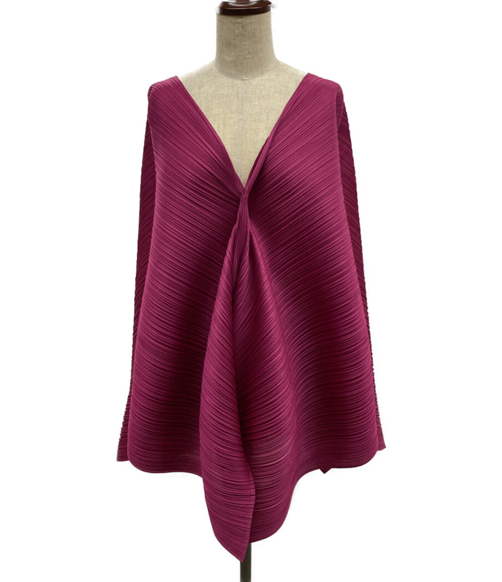 プリーツプリーズ 美品 ポンチョ PP43JE153 プリーツ レディース SIZE 3 PLEATS PLEASE