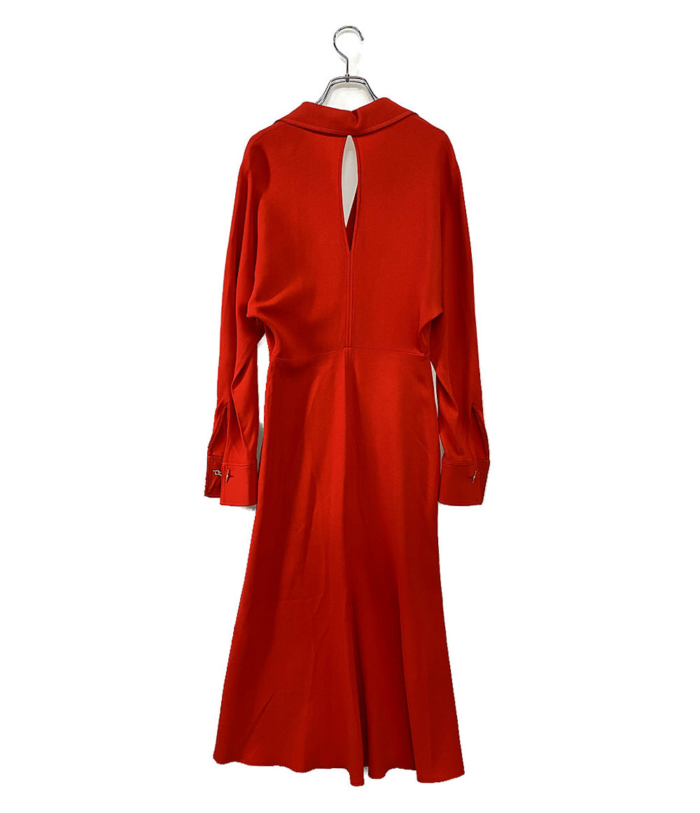 victoria beckham ヴィクトリアベッカム 長袖ワンピース レッド S22WDR003710A レディース SIZE UK4