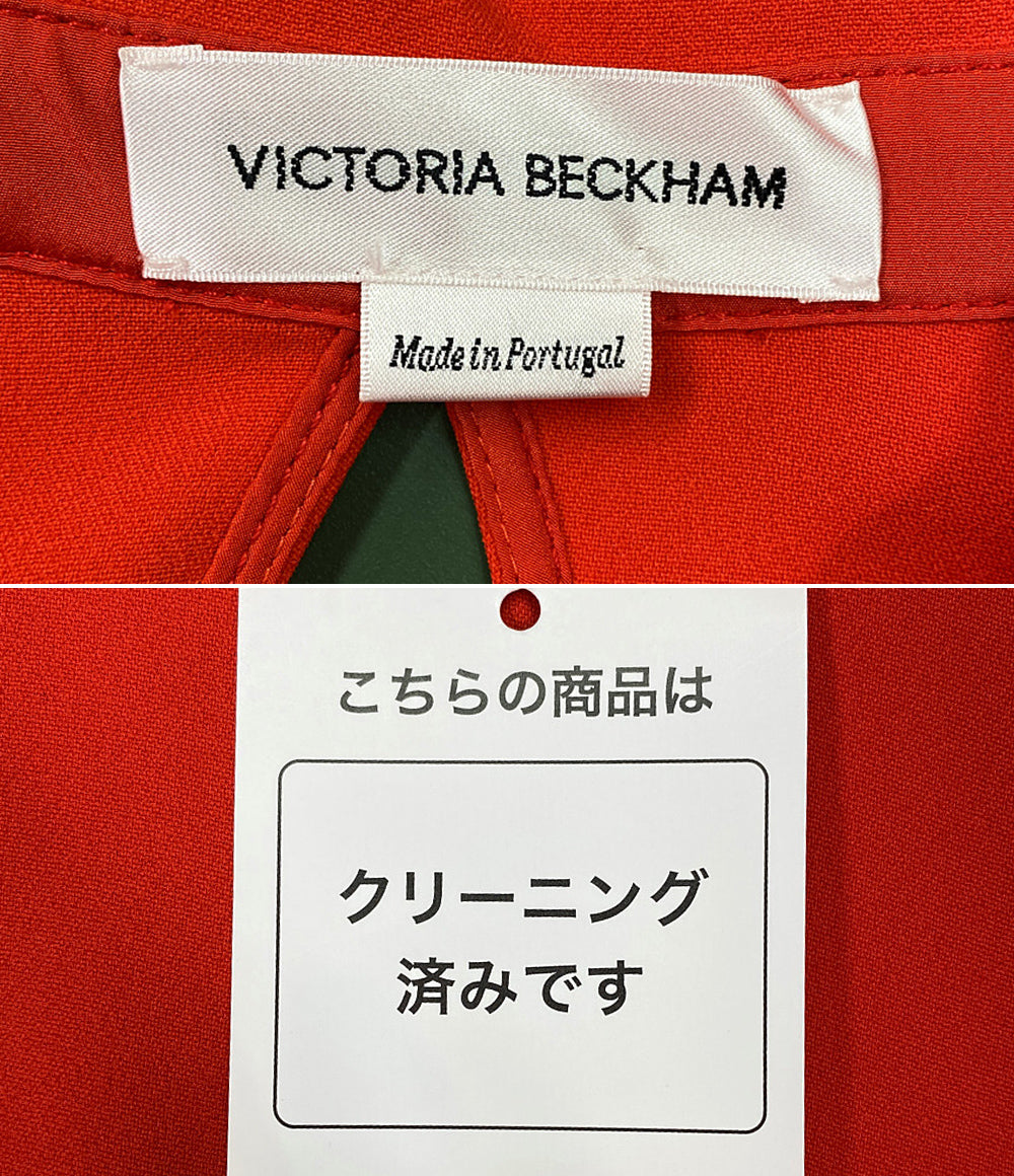 victoria beckham ヴィクトリアベッカム 長袖ワンピース レッド S22WDR003710A レディース SIZE UK4