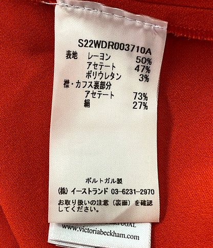 victoria beckham ヴィクトリアベッカム 長袖ワンピース レッド S22WDR003710A レディース SIZE UK4